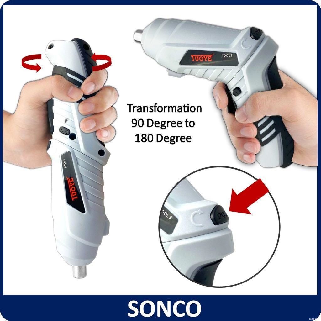 Echargeable Wireless Cordless Electric Screwdriver Drill Kit TUOYE