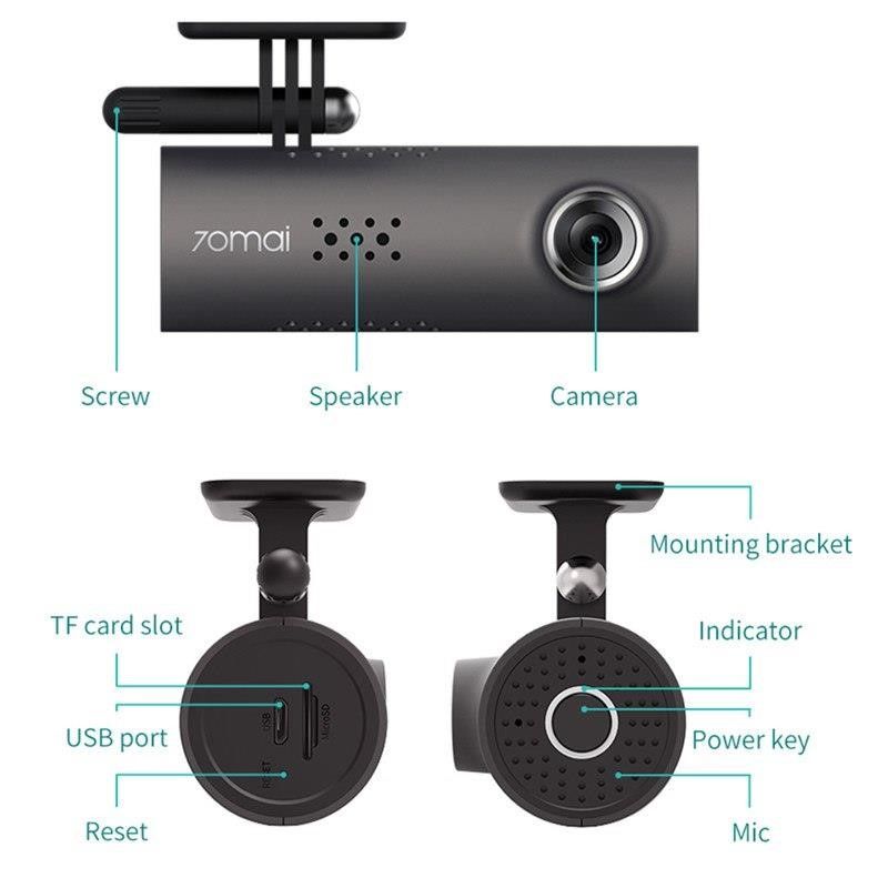 מצלמת דרך - מצלמה לרכב מצלמה Xiaomi 70mai Dash Cam Midrive D01- www ...