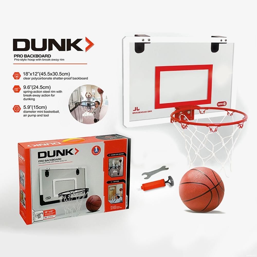 Мини-баскетбольное кольцо с мячом 18 x 12 -дюймов. Hебьющийся щит ...