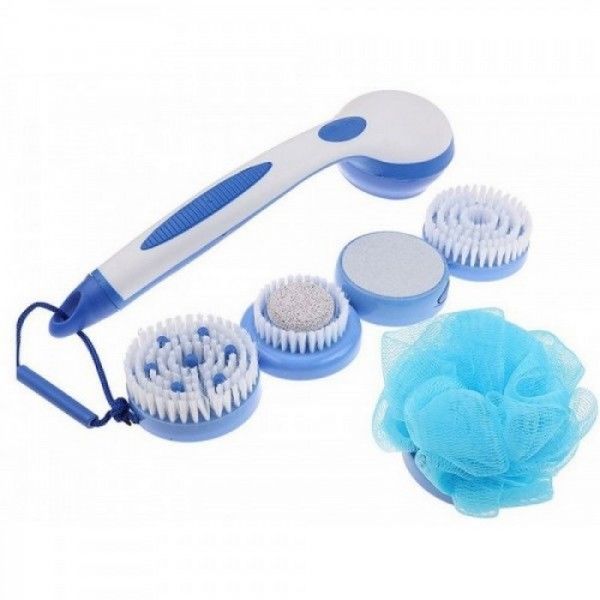 Spinning Spa Brush . Cleanse & Pamper Your Body . Includes 5 Spa