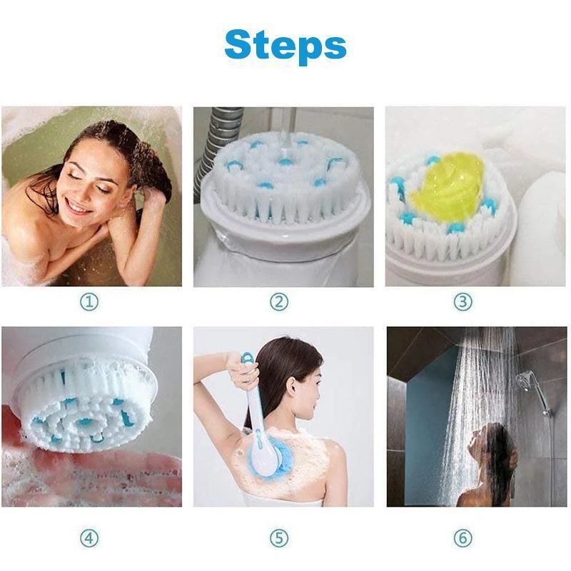 Spinning Spa Brush . Cleanse & Pamper Your Body . Includes 5 Spa