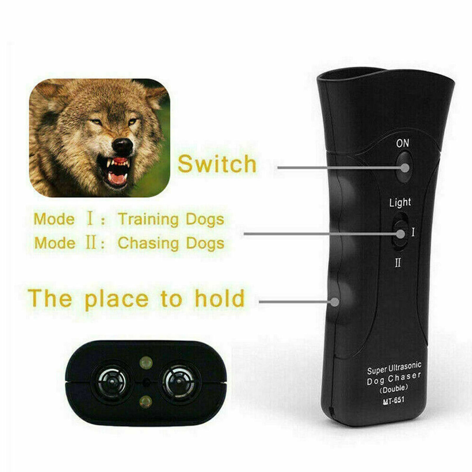 Ultrasonic Dog Trainer, Repeller, 3 in 1 Trainer, Trainer Correct