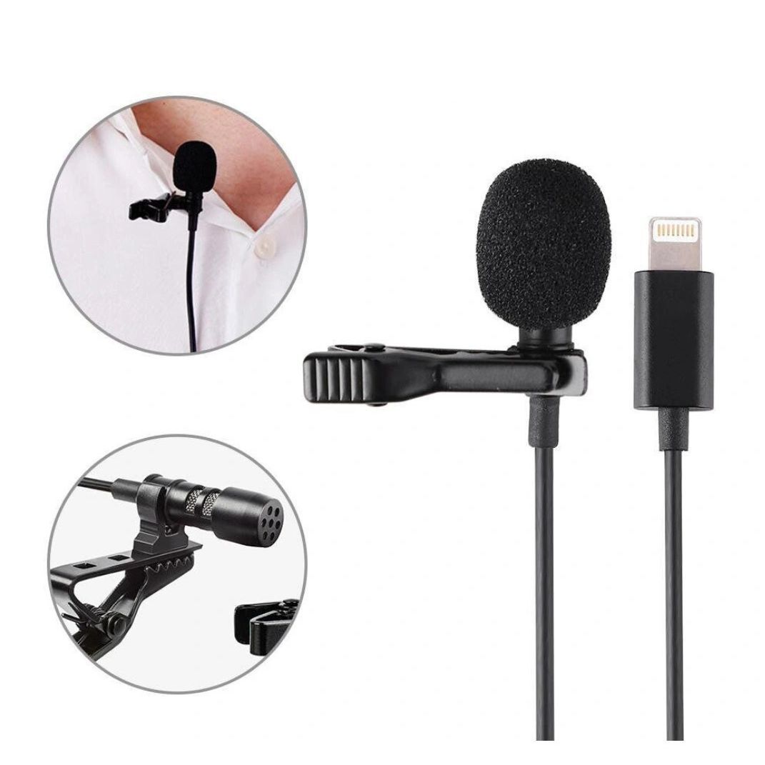 Mini microphone + clips for the entry of Apple Lightning (iPhone, iPad