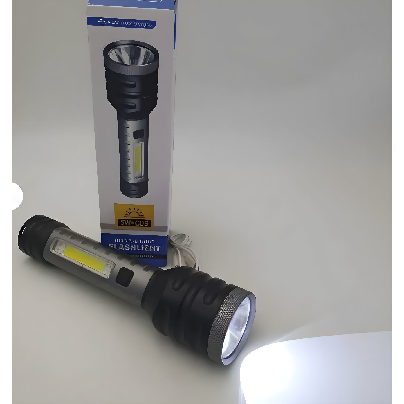 Фонарь 5W+COB аккумуляторный кемпинговый фонарик с боковым COB ...