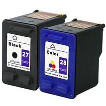 HP 27 + 28 זוג ראשי דיו חדשים (לא ממוחזרים!) made in Taiwan C8727AE / C8728AE