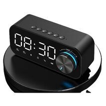 שעון מעורר מראה רב תכליתי LED 5-in-1, רמקול בלוטות ', עם רדיו, נגן MP3, מיקרופון מדחום, סוללה נטענת מובנית.