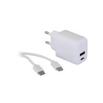 Wall charger dual USB A + USB C 20W 3A white GPL-PD3202 GPlus