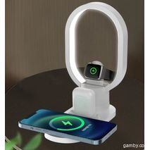 Charging Stand and 5-in-1 wired and wireless charger. Android, iOS operating systems (iPhone devices). Interfaces: iPhone / Micro / Type-C suitable for all mobile phones, smart watches. headphones and other devices of all brands.