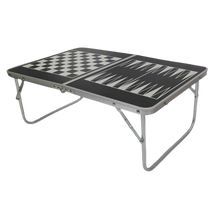 שולחן קמפינג מתקפל עם משחקי שחמט דמקה שש בש