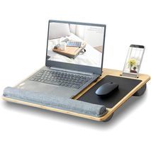 מעמד (בטנה) לברכיים, מיטה, מכונית וכו'. לעבודה נוחה עם מחשב נייד או טאבלט. שולחן נייד למחשב נייד. מעמד למחשב נייד. עם משטח עכבר, משענת ומשענת לשורש כף היד.