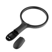 זכוכית מגדלת מקצועית עם תאורה, 3 LED, הגדלה X2 קוטר 100 מ"מ