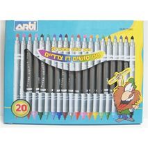 אריזת 20 טושים צבעוניים דו צדדיים ARTI