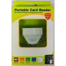 Data transfer card reader from USB, SD, HC, M2 to smartphone and back