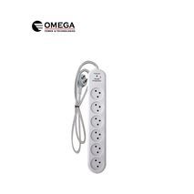 מגן ברקים 6 שקעים כבל 1 מטר Omega OM-QD-06