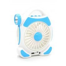 Powerful large fan with rechargeable battery and powerful H-1988 LED flashlights
