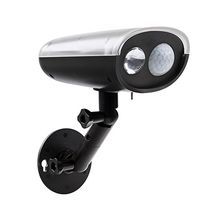 LED Floodlight with solar panel, energy storage and motion sensor. Simulates a surveillance camera. Semicom SM-003-BS