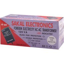 Adapter transformer converter from American voltage to European Foreign electricity AC/AC Transformer 110 V - 220 V , 120 VA . NF-300  SAKAL Electronics