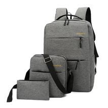 3 in 1 fashionable backpack with many compartments + two bags