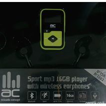 MP3 Player + Radio FM + 16GB Memory + Wireless Sports Headphones . AC-160KIT Acoustic Concept
