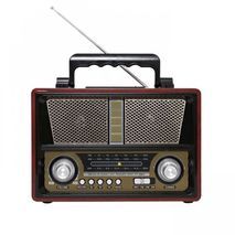 Большой транзисторный приемник в стиле ретро . с USB-входом, картой памяти, MP3, Bluetooth слотом TF-карты  и пультом ДУ . Работает от  внутренних аккумуляторов Kemai MD-1802BT