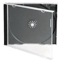 Пластиковая коробка для  CD\DVD диска с черным внутренним лотком . Джул бокс .  Возможность задней и передней вставки (картинки) Jewel Box