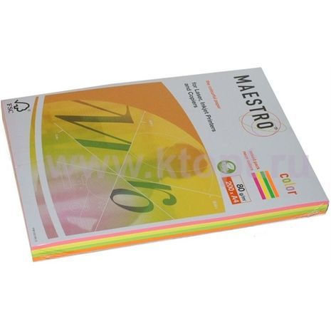 נייר למדפסת A4, 80 גרם, 5 צבעים, 100 דפים. איכות גבוהה