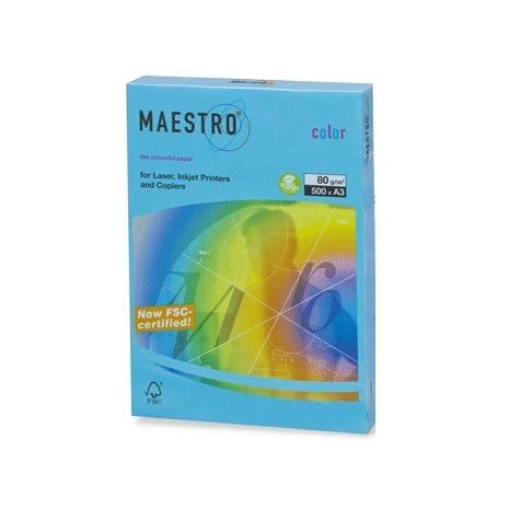 נייר למדפסת A4, 80 גרם, כחול, 200 דפים. איכות גבוהה