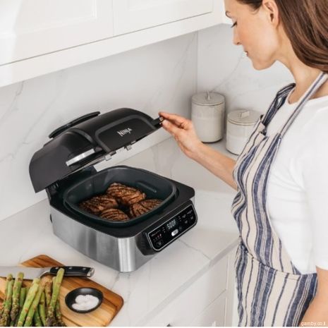 Мультипечь - гриль на горячем воздухе , умный аэрогриль для приготовления без масла и здорового питания NINJA Foodi Health Grill & Air Fryer AG301EU