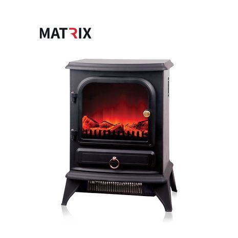 Electric fireplace in retro style. Fast and economical home heater 1800W  FLAME Matrix www.gamby.co.il 03-9341686