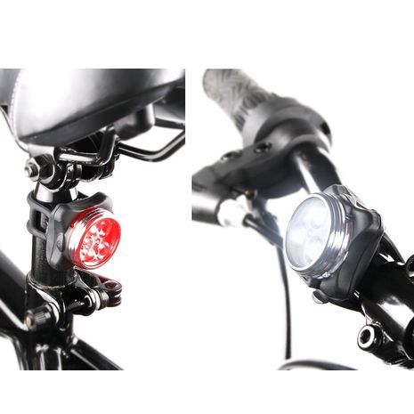 סט פנסים נטענים לאופניים, מלפנים ומאחור עם סוללות ליתיום 650mAh, 4 מצבי תאורה, עמיד למים IPX5