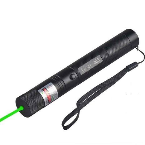 מצביע לייזר  ירוק 532 nm ננומטר 1 mW 303 מכשיר בעל עוצמה גבוהה. מיקוד מתכוונן נטען ועם צורות