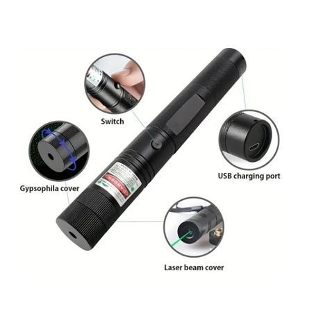 מצביע לייזר  ירוק 532 ננומטר 1 mW 303 מכשיר בעל עוצמה גבוהה. מיקוד מתכוונן