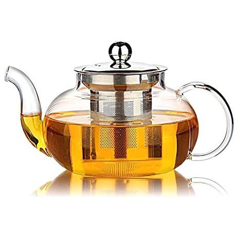 קומקום ELEGANCE עשוי זכוכית עמידה בחום. מתאים להרתחה על כיריים גז או במיקרוגל 1500 מ"ל בהרינגר שוויץ