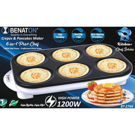 מכשיר להכנת פנקייקים + קרפים BENATON BT-1002