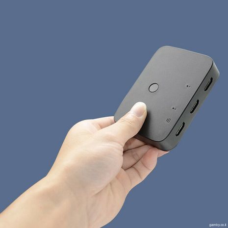 נתב - KVM שתי יציאות HDMI כולל כבלים  Video Switch Box  USB Hub Splitter Switcher