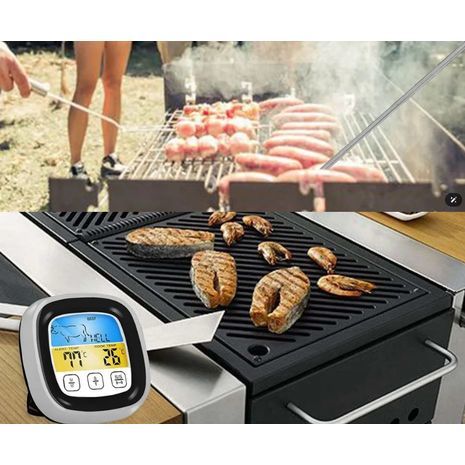 מד טמפרטורה דיגיטלי לאוכל ולמים  חיישן דיגיטלי אלקטרוני LCD מד חום מזון טיימר שמן מים לבישול בשר