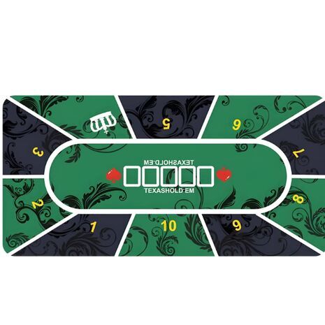 משטח גומי מקצועי לפוקר – עד 8 שחקנים, עמיד למים, נגד החלקה, מפת פוקר ניידת 120x60 ס"מ, עובי 0.2 ס"מ