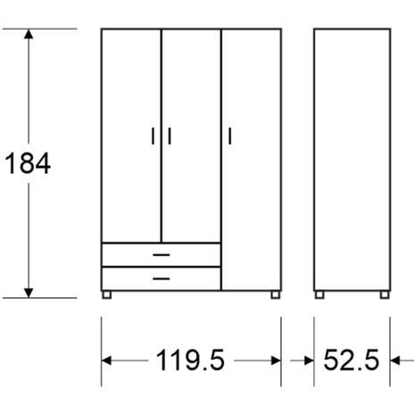ארון אחסון בגדים 3 דלתות 2 מגירות טלסקופיות על במה דגם 607. תוצרת ישראל !