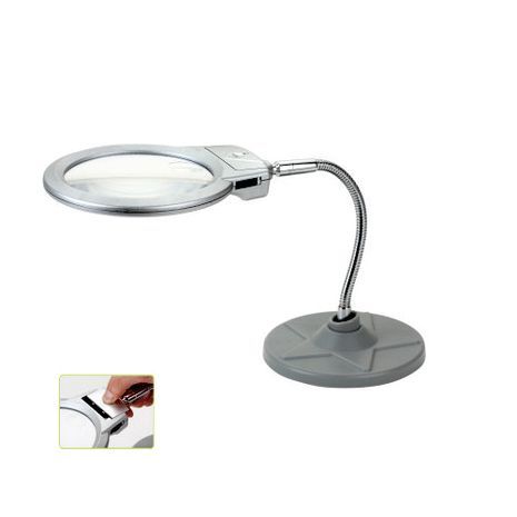 Illuminated magnifying glass tabletop Table magnifier with LED backlight, 2.5X + 5X magnification, lens diameter-90mm  MG4B-5