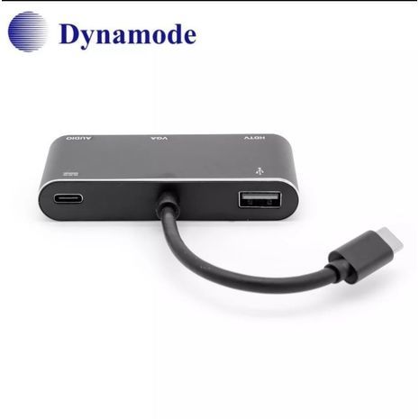 מתאם Type-C תחנת עגינה עם חיבורים, 4k HDMI , VGA , AUDIO , USB 3.0 , PD Charge Port / Multimedia Docking Station