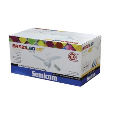 Потолочный вентилятор 48 " с пультом дистанционного управления 25W SM-48C01L/WW Braziled