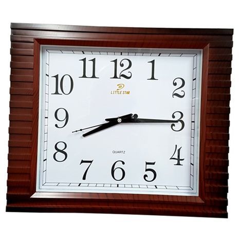שעון קיר ריבוע במסגרת כסף מלבנית 40X35 ס"מ