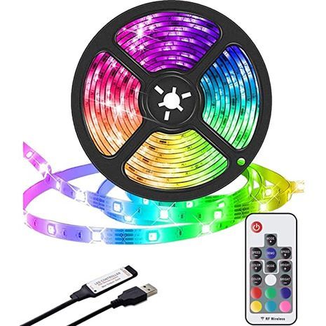 פס LED RGB רב צבעוני USB עמיד למים, נייד, גמיש ברוחב 1 ס"מ ואורך 10 מטר led mood lights
