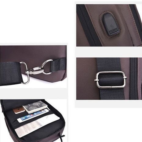 תיק גב ותיק צד 2ב1 נגד גניבה עם מקום למחשב נייד ועם מנעול קומבינציה Fashion Style