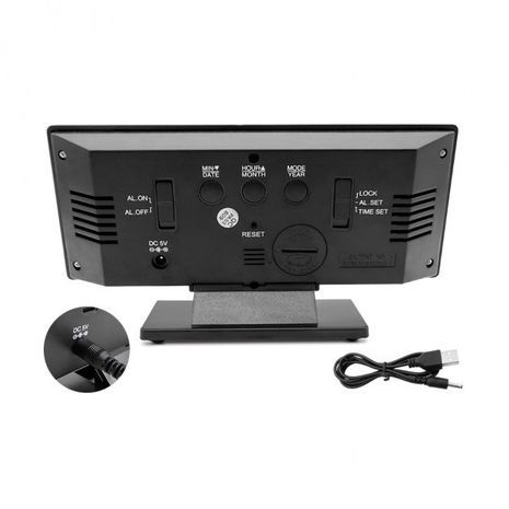 שעון שולחן אלקטרוני - שעון מעורר LED שעון DS-3618L Mirrored