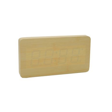 שעון קיר ושולחן אלקטרוני דמוי עץ