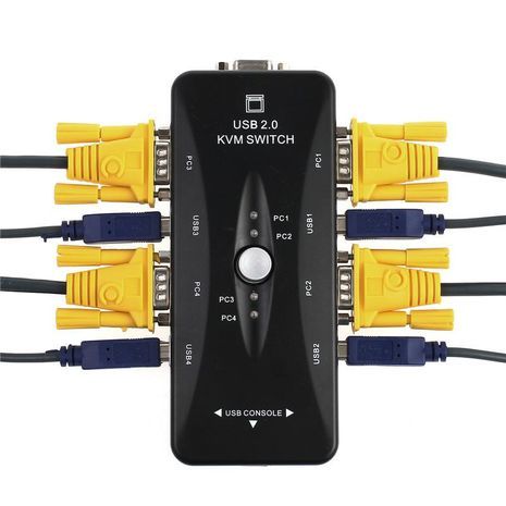 מפצל  KVM  שתי פורטים VGA  , USB  שליטה על 4 מחשבים ממקלדת , עכבר ומסך  אחד .