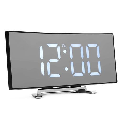 עם תצוגת מראה מעוקלת שעון מעורר דיגיטלי חשמלי USB DS-362IL