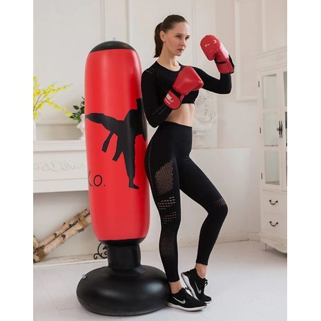 שק אגרוף רצפתי  מתנפח לטאקוונדו, קיקבוקסינג ואומנויות לחימה אחרות, אימוני כוח והפגת מתחים חסין דליפות, חסין פיצוץ.