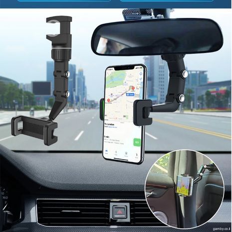 זרוע טלפון לרכב - מחזיק טלפון לרכב עם תושבת מראה.